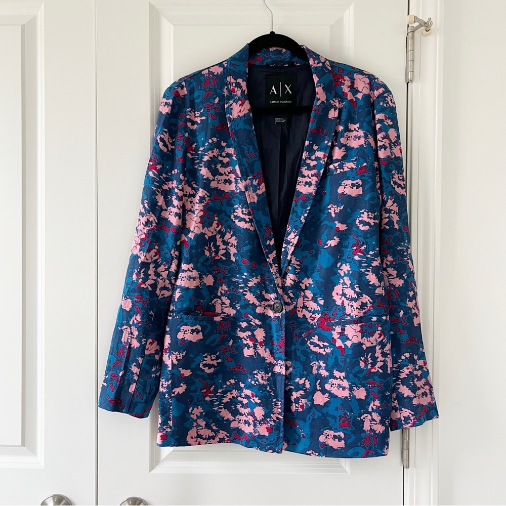 Linen Floral Blazer